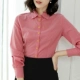 Ama Shi mẫu áo sơ mi nữ chuyên nghiệp giản dị mới của Hàn Quốc áo sơ mi kẻ sọc dài tay áo là áo mỏng - Áo sơ mi dài tay