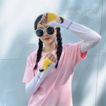 Ice sleeve female sunscreen summer ice silk ins cute cartoon character sleeve arm cover net red sunshade driving arm sleeve