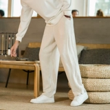 Летние тонкие дышащие штаны для отдыха, китайский стиль, из хлопка и льна, свободный прямой крой