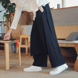 Комплект, юбка, штаны, ханьфу, из хлопка и льна, китайский стиль