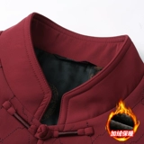 Демисезонный утепленный пуховик, куртка, для среднего возраста, китайский стиль