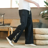 Ханьфу, летние штаны для отдыха, ретро юбка, китайский стиль, большой размер, свободный крой