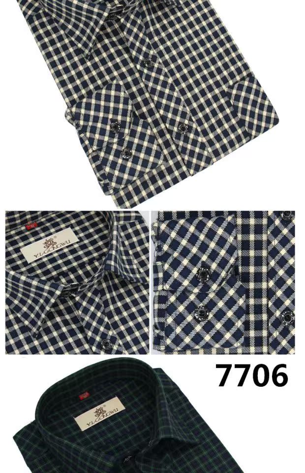Mùa thu áo dày nam trung niên cotton giản dị lưới lớn cộng với phân bón XL áo sơ mi trung niên áo sơ mi cao cấp