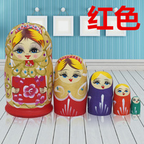 Matryoshka doll 5 layers 15-30 yuan pure hand-painted wood five-layer Matryoshka doll group purchase environmental protection pigment 10