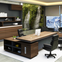 Simple modern single desk panel type big class desk boss desk President table with bookcase boss table and chair combination
