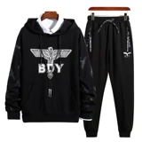 Осенний спортивный костюм, трендовая толстовка с капюшоном для отдыха, мужские спортивные штаны, в корейском стиле