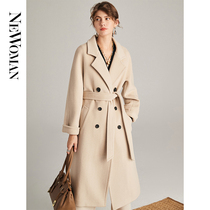 Double-sided cashmere coat womens long autumn and winter high-end 2021 New Hepburn style 101801 woolen coat