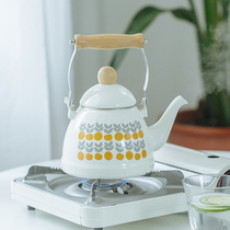 BOBAO enamel enamel kettle nostalgic retro large capacity household induction cooker gas universal kettle