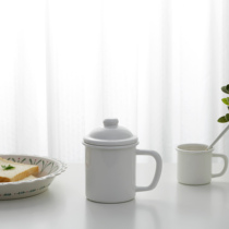 BOBAO enamel thickened enamel cup Office cup mug with lid Small fresh cup custom Nordic style