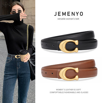 Women's belt with versatile genuine leather and high-end decoration