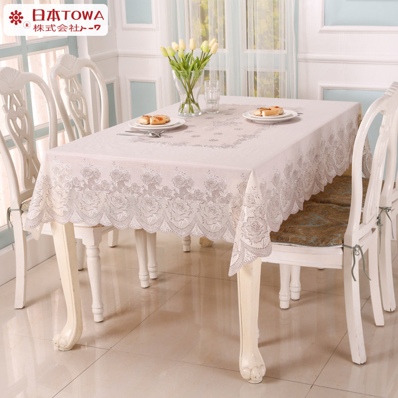 Japan Dovo eco-friendly pvc table cloth waterproof and oil-free table cloth lace table Bouo-style tablecloth rectangle