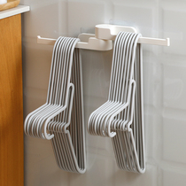 Folding hanger storage artifact balcony shelf wall-mounted space-saving adhesive hook non-hole finishing rack clothing support