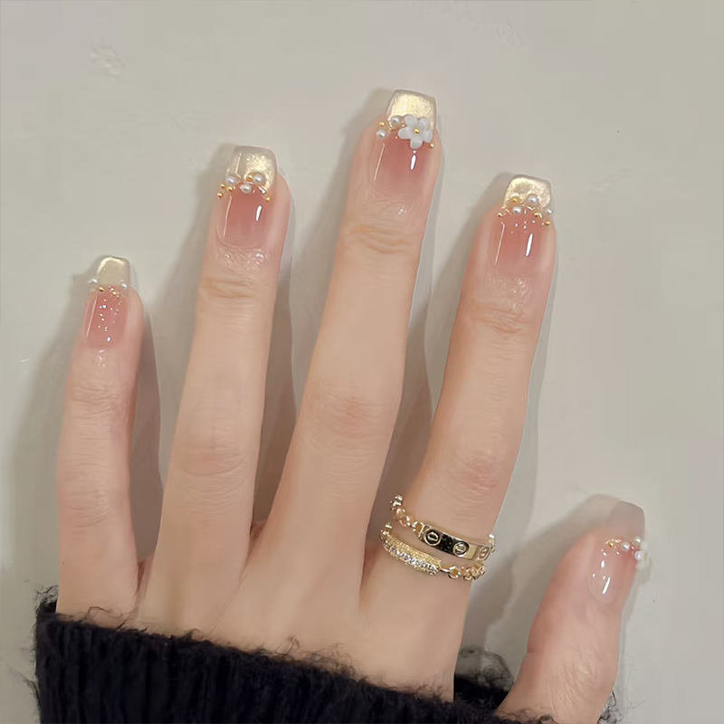 Nail Patches, Fake Nail Patches, Finished Nail Art, Removable Ice-Transparent Ins-Style Nail Patches, Wearable Nail Patches