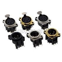 XLR socket with lock gold-plated bent legs lock 3 4 5 core XLR socket male and female base CT5 male and female base