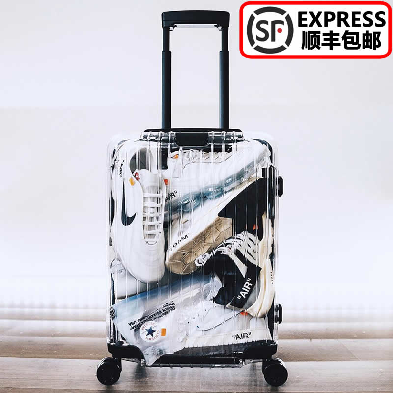 Stars Same PC Transparent Trend Pull-Lever Box Children Suitcase Universal Wheels Male password suitcase 20 inches