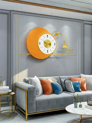 Light luxury modern decorative clock wall clock living room simple atmosphere home fashion Nordic Net red creative clock hanging wall