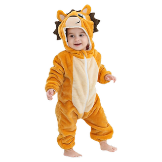 Children's flannel pajamas one-piece for boys and girls baby autumn and winter baby animal coral velvet sleeping bag small dinosaur to keep warm