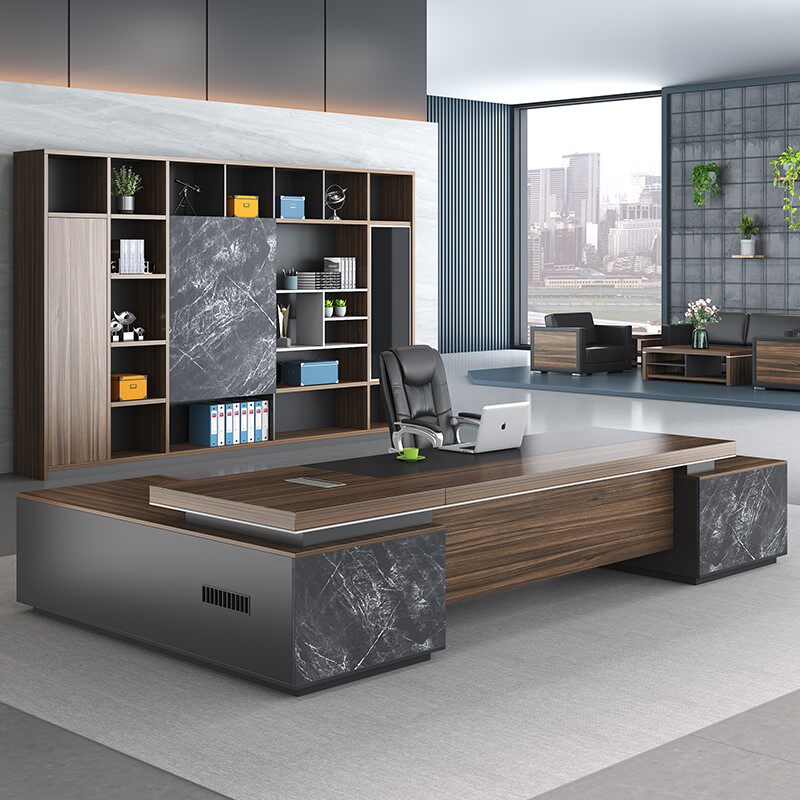 Kunming boss desk and chair combination manager desk office president desk simple modern executive desk executive desk