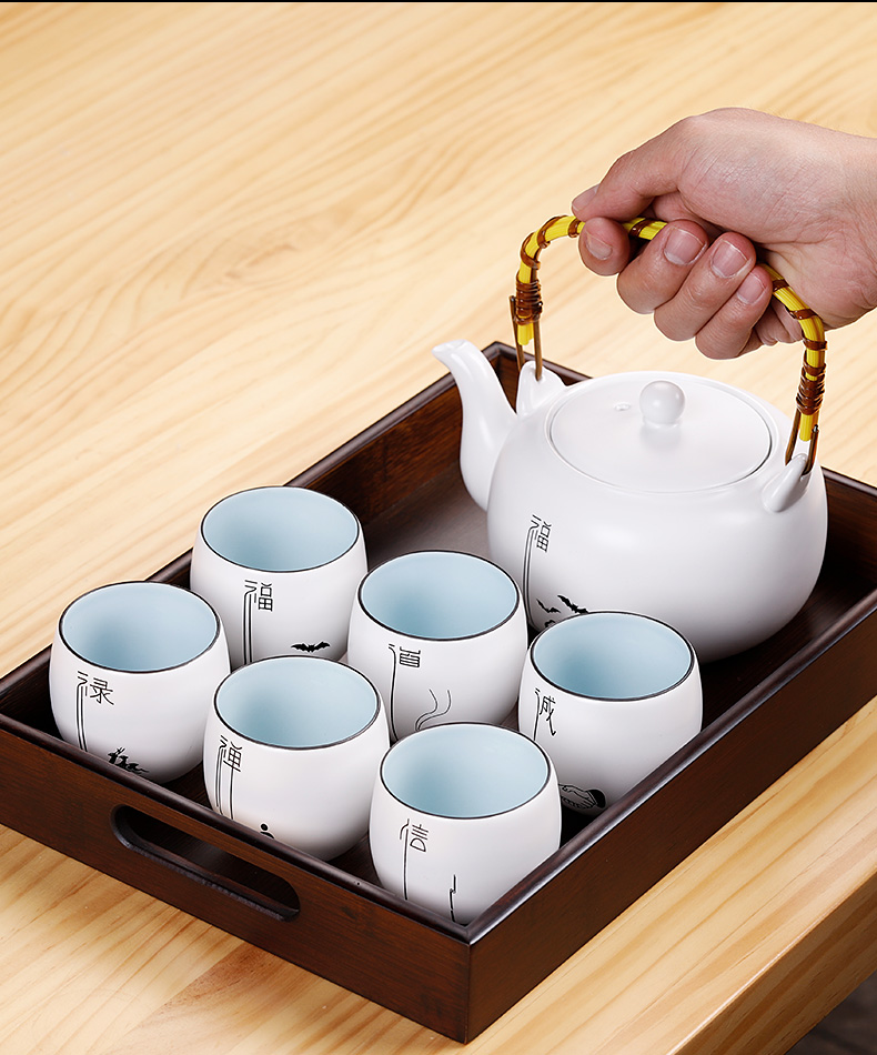 Kung fu tea with big capacity of the teapot with Chinese style household lounge of a complete set of modern office ceramic cups