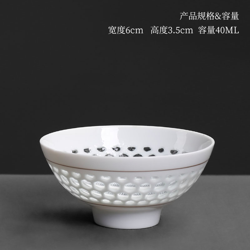 Hat cup ceramic small character transparent lovely master kunfu tea cups and exquisite hollow out single CPU