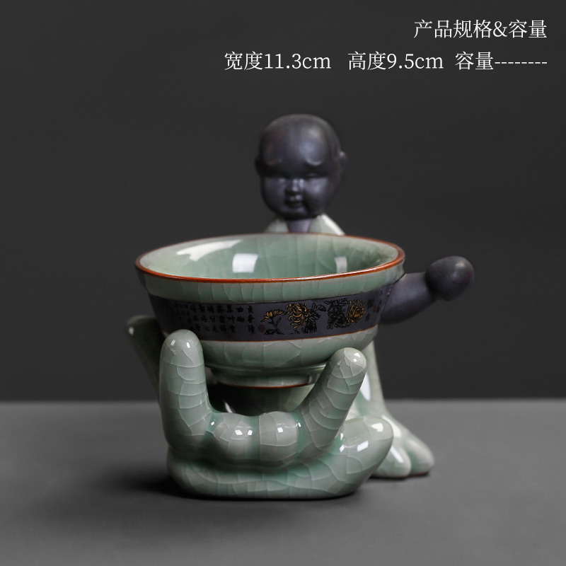 Elder brother up) tea filter individuality creative restoring ancient ways is lovely tea seed bracket tea strainer ceramic tea set with parts of household