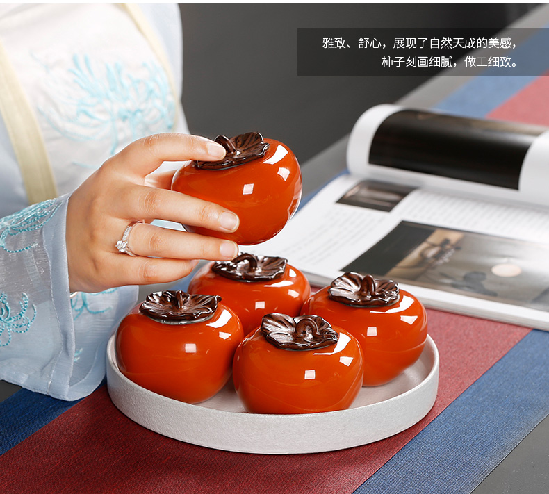 All the best caddy fixings ceramic seal small POTS mini portable small portable furnishing articles persimmon persimmon flexibly