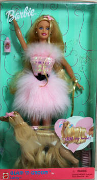 Hair Barbie Glam n Groom Lacey 1999 Barbie with dog