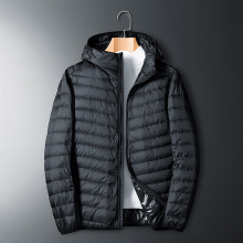 2024 autumn and winter new men's fashionable down jacket casual versatile white duck down down hood trendy men