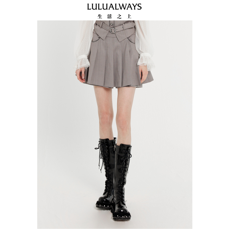 Lulualways I Love Lulu's New Fashionable Age-Reducing Preppy Style Pleated Skirt Pants Shorts