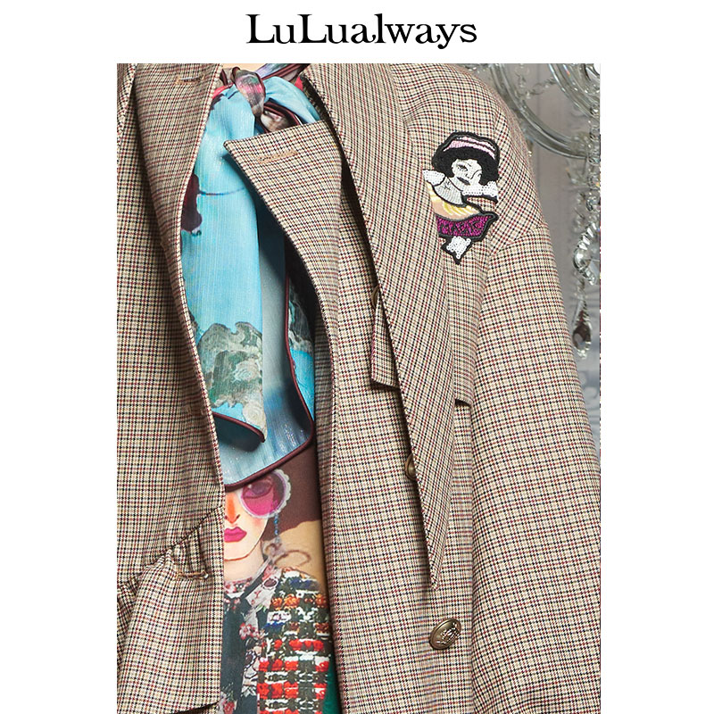 Lululls tôi tình yêu Lulu đúp Row Buckle Belt Coat