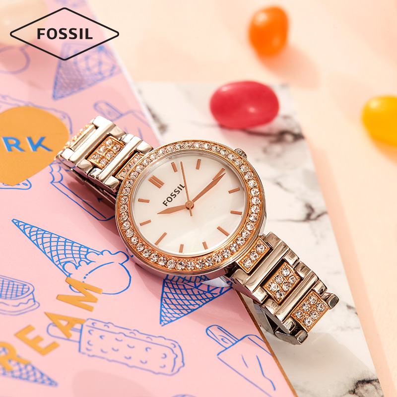 景甜推薦Fossil化石旗艦店滿天星簡約氣質手表十大品牌輕奢女表
