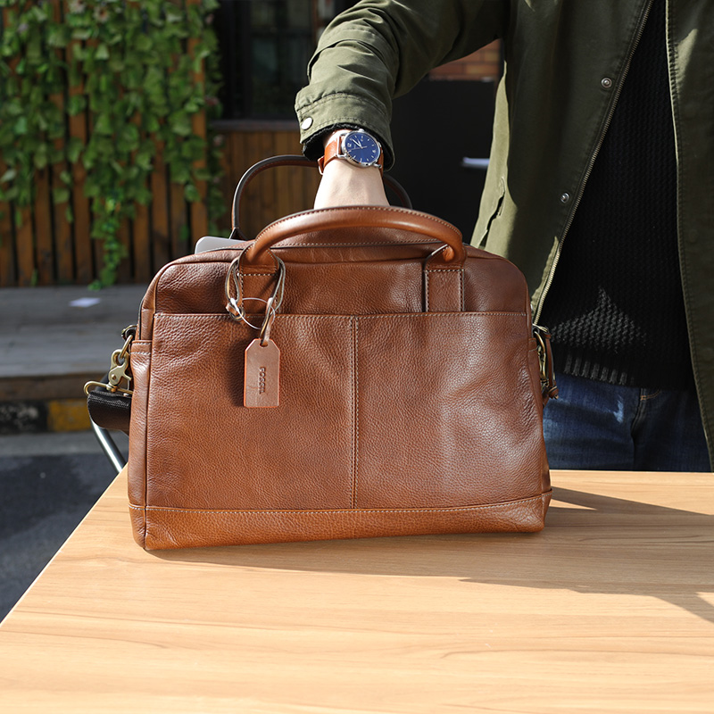 18年双11预售 Fossil 化石 Defender系列 男士商务休闲真皮公文包 MBG9028 低于￥999包邮（需￥100定金）2色可选