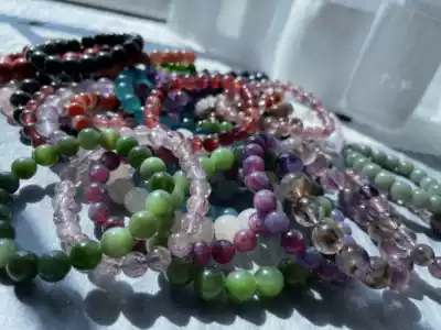 New natural gemstone beaded gold bracelet crystal and Tian Jasper hand live special shot Super link