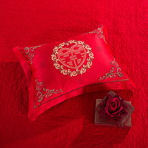 Cotton small pillow big red color with core exquisite embroidery wedding dowry children and grandchildren pillow wedding bed accessories