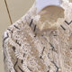 Designed lace shirt 2024 spring new stand-up collar splicing Korean style cardigan versatile slimming top for women