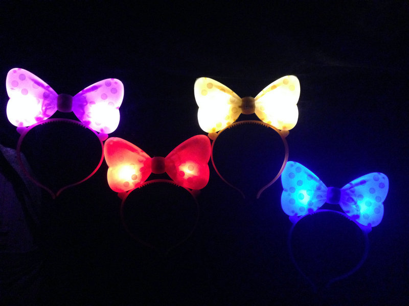 Glowing nơ nhấp nháy headband headband với kẹp tóc nhấp nháy mũ nón buổi hòa nhạc cung cấp đồ chơi trẻ em - Sản phẩm Đảng / Magic / Hiệu suất trang phục hóa trang halloween