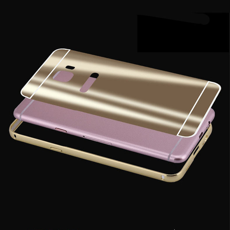 iy Ultra Slim Lightweight Aluminum Metal Bumper Dazzle Color Acrylic Back Cover Case for Samsung Galaxy C7 & Samsung Galaxy C5