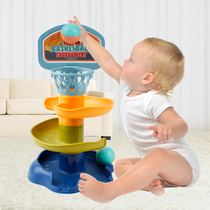 Baby puzzle track rolling ball roller ball slippery ball tower baby fun early education round folding 0-1-2-3 year old toy