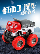 Childrens toy car inertial four-wheel drive off-road vehicle excavator crane baby engineering car 2-6 years old Christmas gift