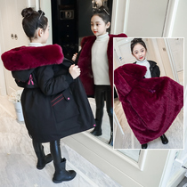 Girls  Parker winter clothes 2021 new Korean version of the velvet thickened jacket cotton clothes foreign style 10 childrens down cotton coat