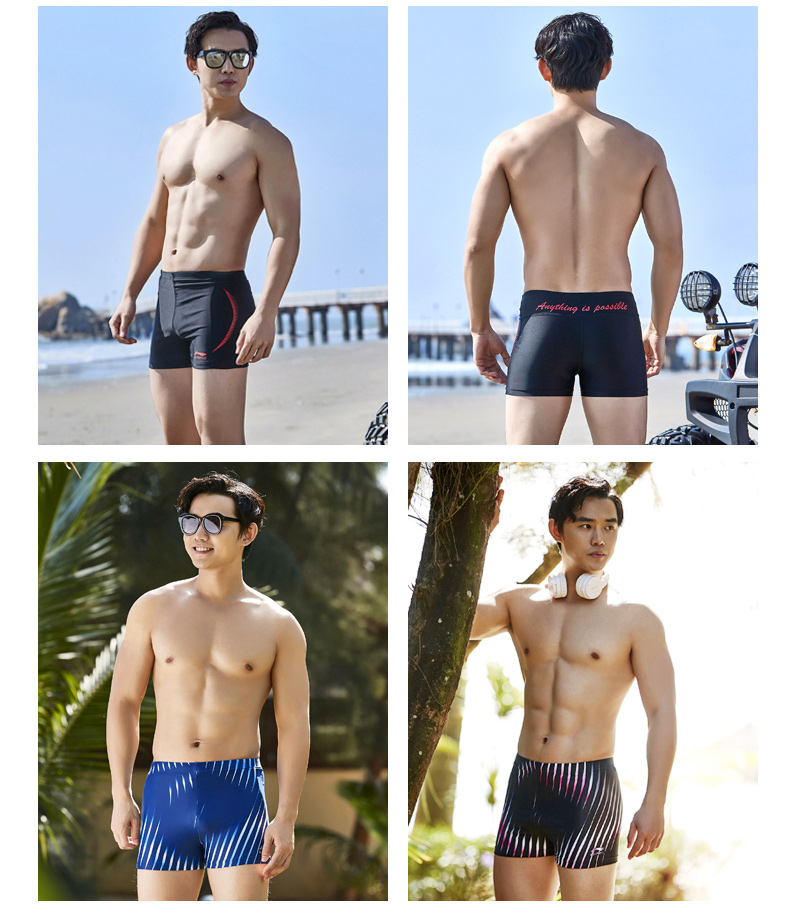 Quần bơi Li Ning quần boxer nam 5 điểm tốc độ khô chống mạt bơi chuyên nghiệp lỏng lẻo kích thước lớn thiết bị bơi suối nước nóng quan boi nam