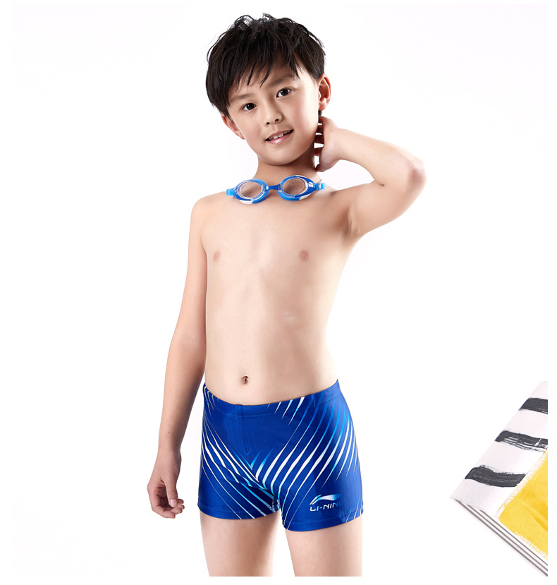 Li Ning Trẻ em Đồ bơi Quần short nam Đồ bơi Mùa đông Spa Đồ bơi Quần áo thể thao khô nhanh Quần short bé trai đồ bơi 2 mảnh cho bé gái