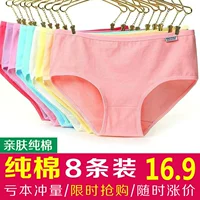 8 quần lót nữ cotton 100% cotton vải eo kích thước lớn nữ ren gợi cảm eo thấp tóm tắt quần lót nam trong suốt