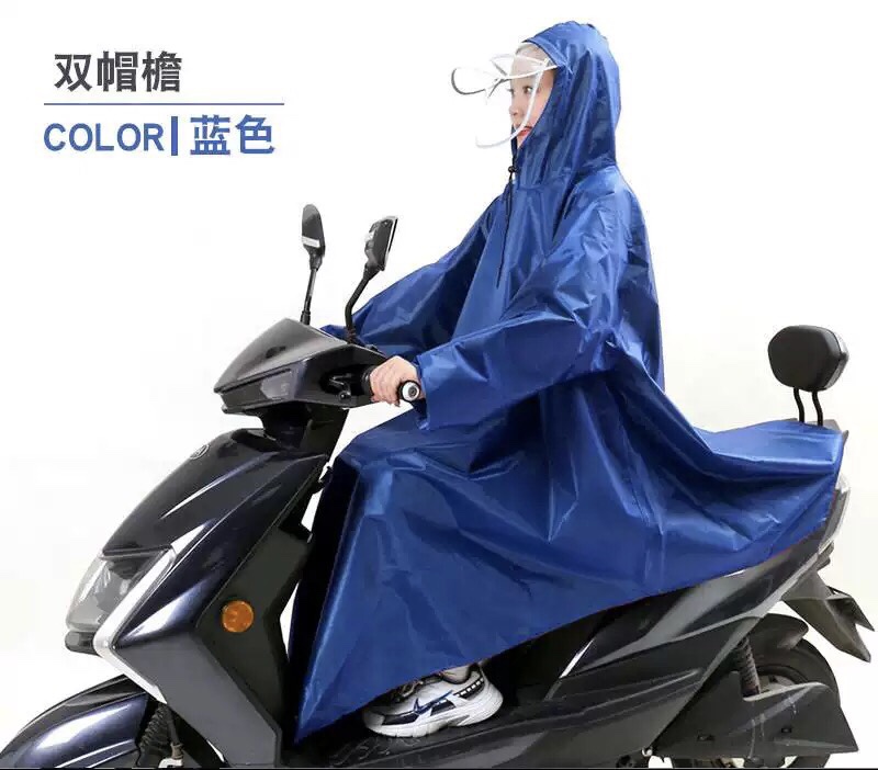 With Cuff Raincoat Electric Bike Motorcycle Rain Cape Ramp Up Thickening Single Adult Male And Female Anti-Rainstorm Riding-Taobao