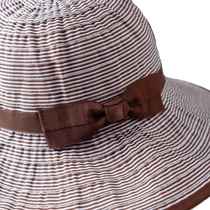 春夏女渔夫帽细条蝴蝶防晒盆帽可折叠海边出游透气太阳帽时髦洋气