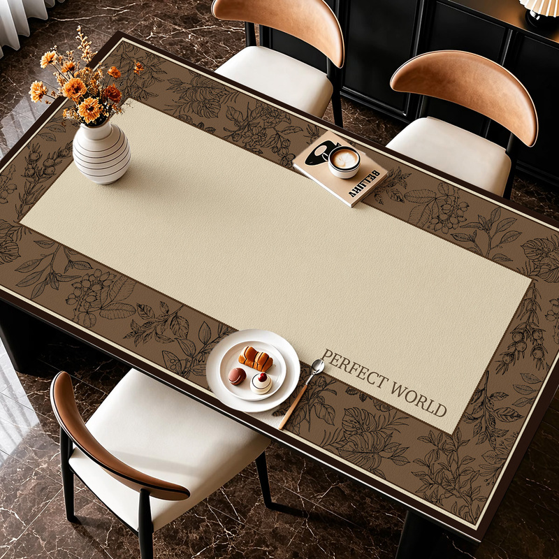 3.5mm Thickened Dining Table Mat 2026 New Style French Retro Tablecloth Waterproof Oil-Proof Washable Heat-Resistant Coffee Table Mat