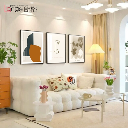 Скандинавская декоративная живопись Моранди для гостиной, современный минималистичный фон для дивана, стены, триптих, подвесная картина, стиль литературной росписи