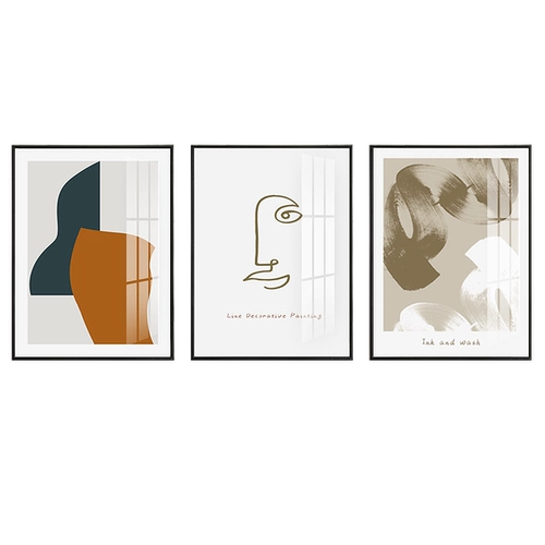 Скандинавская декоративная живопись Моранди для гостиной, современный минималистичный фон для дивана, стены, триптих, подвесная картина, стиль литературной росписи