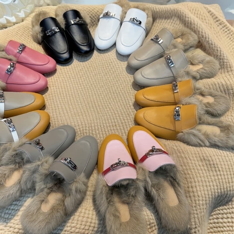 Rare Rabbit Mule 🍂 A must-have for fall and winter! kelly buckle rabbit fur mules ...