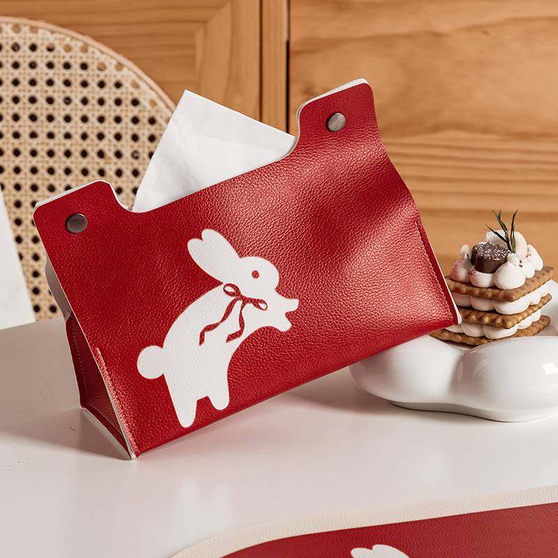 2023 Rabbit Year Pump Tissue Living Room Dining Room High - end New Year Pumps Car Toilet Car Toilet Box Leather Water Resistance